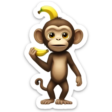 Monkey with a banana  sticker