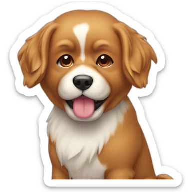 Chinoise avec cheveux plaqué qui mange un chien sticker