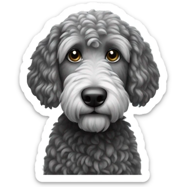 Black and grey double doodle with a little bit of Grey in the face  sticker