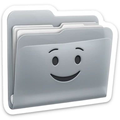 A **simple emoji-style icon** of a **frosted light-gray plastic folder** with **rounded corners**, **elastic string and button closure**, slightly translucent, clean front, subtle shading, and a **small tax/forms symbol in one corner.
 sticker