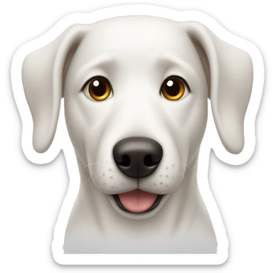 White dog with straight ears with being on the end of ears  sticker