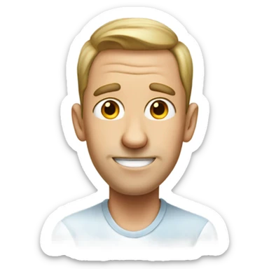 White male with big nose with big ears with big neck with no teeth sticker