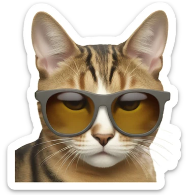 Cat with sunglasses sticker