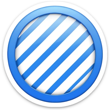 please create a circle with a border with a blue check inside the circle with a diagonal  top left to  right bottom lign through the check negating the checkline through it sticker