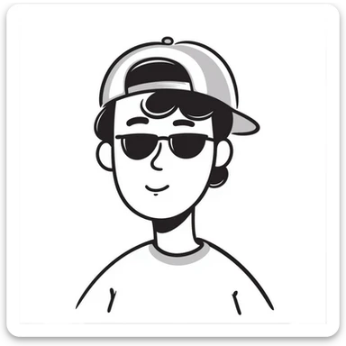 guy with mullet and baseball cap, wearing polarized Pit Viper glasses sticker