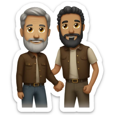 Two bearded men are holding hands sticker