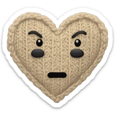 Knitted beige heart sticker