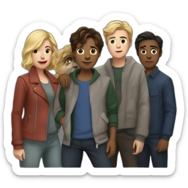 drama team with Agathe, Tung, Clement and HArry sticker