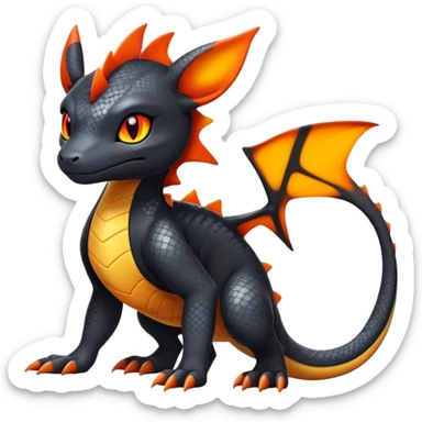 Salandit-Umbreon-Charmeleon-Fakémon-hybrid-creature (full body)  sticker