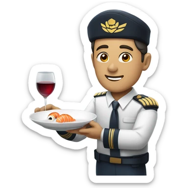 Pilot wale, wine, sushi sticker
