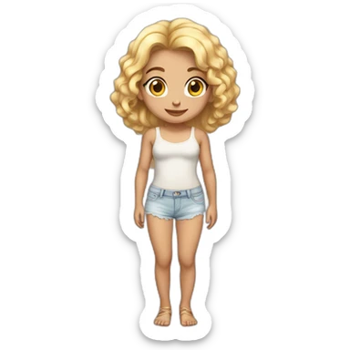 fullbody female young child girl light skin underwear cute adorable sweet sticker