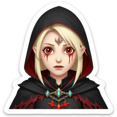 Blood elf deathKight glowing red eyes all clocked in darkness  sticker