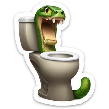 Snake siting on the toilet sticker
