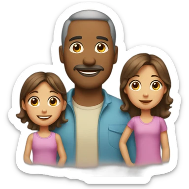 father-three-daughters sticker
