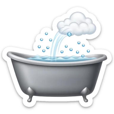 Bathtub with leaves for bubbles and smoke  sticker
