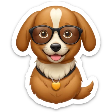 un perro salchica con gafas de sol sticker