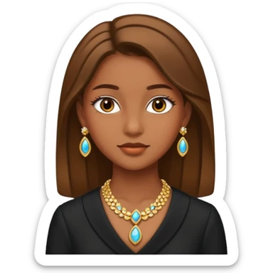 Mujer adolescente morena con ropa super elegante sticker