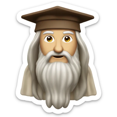 Leonardo Da Vinci che parla al cellulare lanciandosi da un aereo in volo sticker