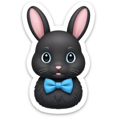 black bunny with blue bowtie sticker