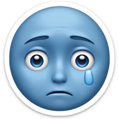 Sad face blue sticker