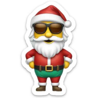 Santa Klaus with underpants and sunglasses sticker
