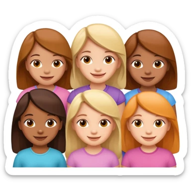 five little girls sticker