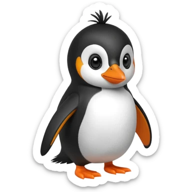 “Create a penguin character facing to the right.” sticker