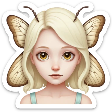 uncanny moth girl that kind of give bones and all maren vibes  sticker