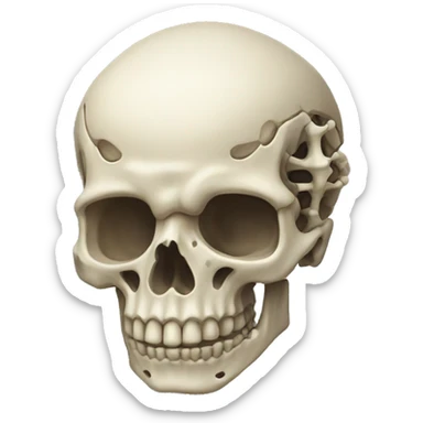 skeleton which is only a skull and spine sticker