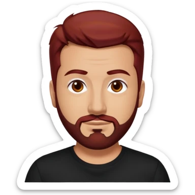 Joey Fatone brown eyes, dark red hair, black shirt sticker