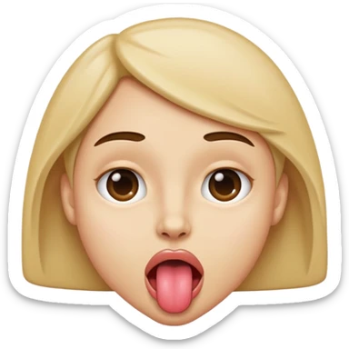 Emoji of a face with tongue out and eyes rolled back to the head. sticker