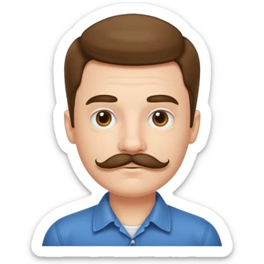 realistic portrait of a boy with mustaches  sticker