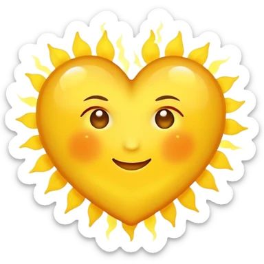 yellow heart with sun inside sticker