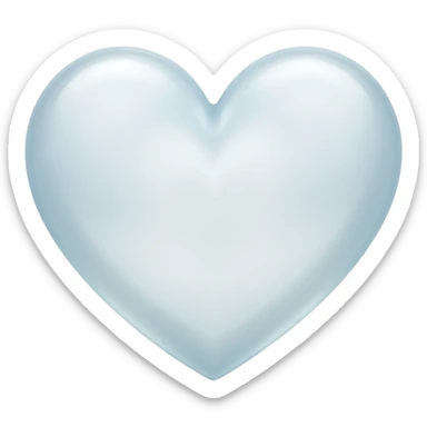 white heart with a frosted glass look sticker