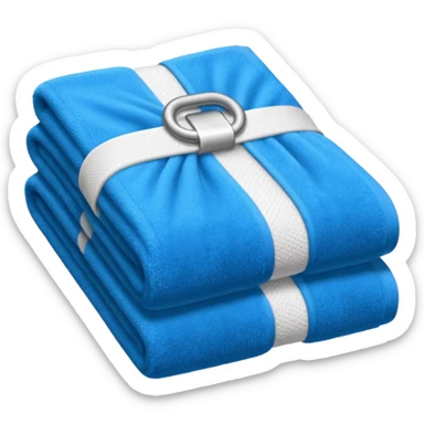 blue hotel room towel sticker
