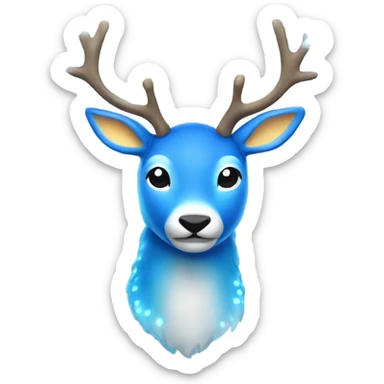 Blue Deer with 8 warm white lights on antlers  sticker