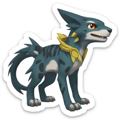 cute cool edgy Digimon-Fakemon-animal with markings full body sticker