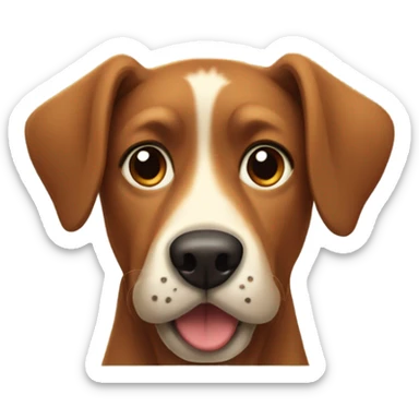 brown dog with floppy ears, a big nose and a big "W" on his chest. sticker