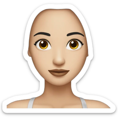 Fair skinned pretty woman with long straight black hair sticker