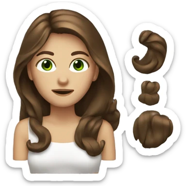 Woman with Long Brown hair and Green eyes  sticker