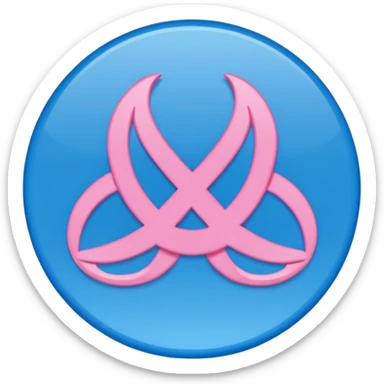 gender neutral symbol, blue and pink,  sticker