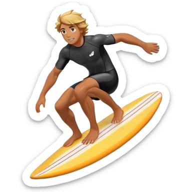 A surfer riding a large wave, skillfully balancing on their board as the ocean crashes around them. The scene captures the energy and excitement of surfing, with the sun setting in the background and the water sparkling under the light. sticker
