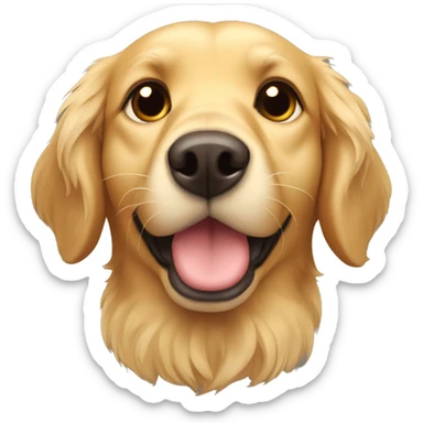 A golden retriever with very dark brown eyes sticker