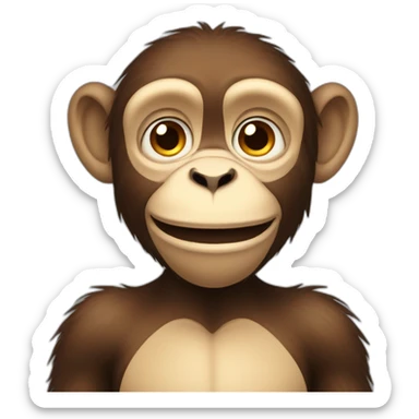monkey cartoon with a smile and a small tear on his right cheek sticker