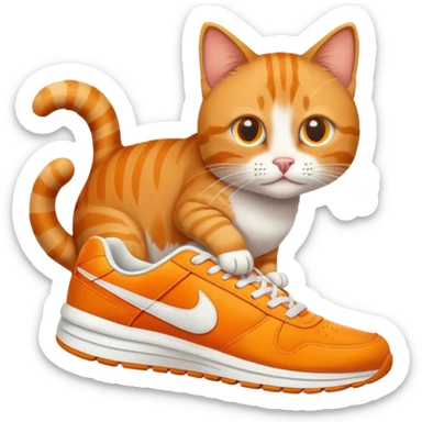 A cat with Nikes sticker