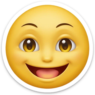 Round yellow emoji face with sexy eyes biting its index in a slightly erotic way sticker