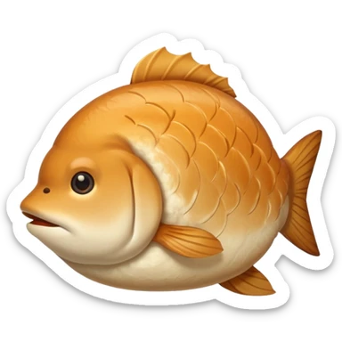 delicous fish-shaped bun like simple emoji for using app  sticker