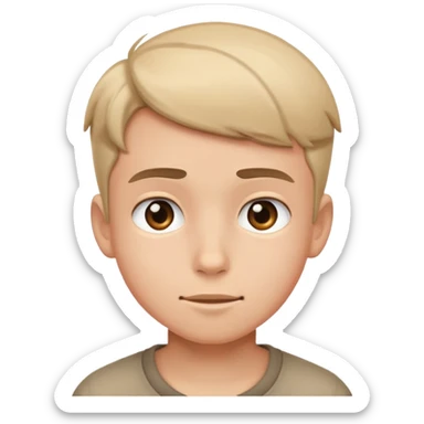 simple and expressive emoji of a boy sticker