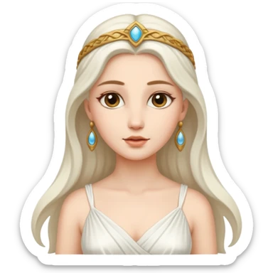 una diosa del siglos muy antiguos, la vestimenta de la diosa esta basada a ese siglo, es muy guapa, estatura normal sticker