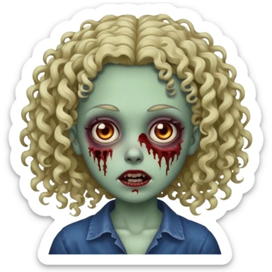 Eu quero fazer um memoji de zombie com cabelo cacheado feminino  sticker